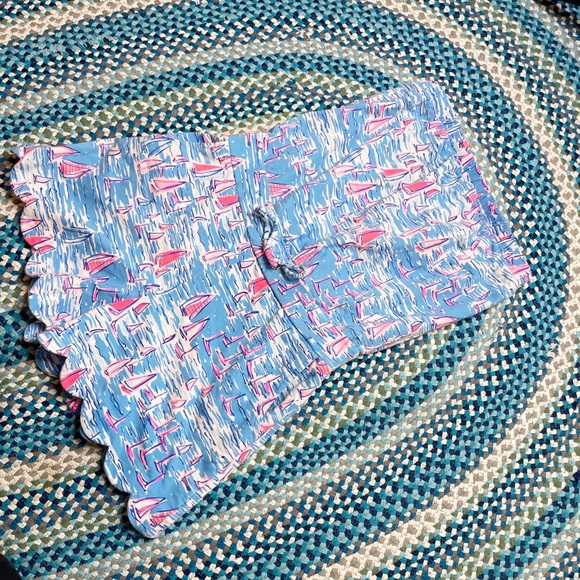 Blue Strapless Jumpsuit with Pink Sailboat Print - Picture 5 of 10